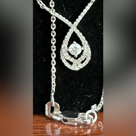 Sterling Silver Love Intwined Diamond Necklace - Picture 4 of 4